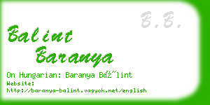 balint baranya business card